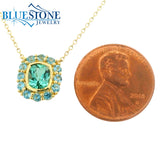 18kt Yellow Gold Necklace with Tourmaline and Topaz- 18"